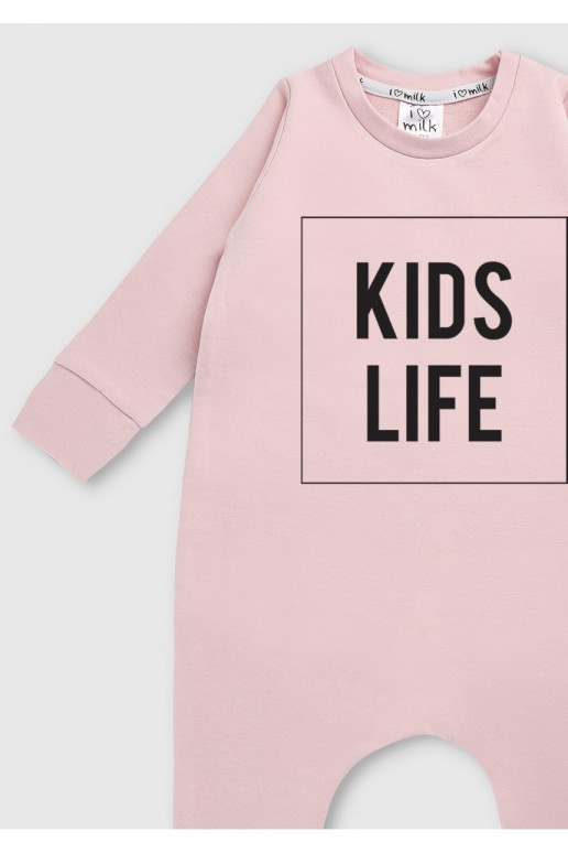 Rožinės spalvos šliaužtinukai ilgomis rankovėmis   "kids life"