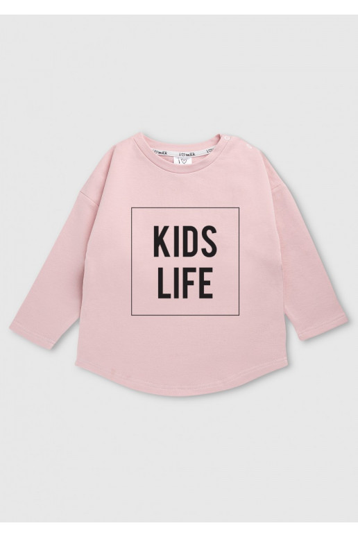 Rožinės spalvos vaikiškas megztinis  "kids life"