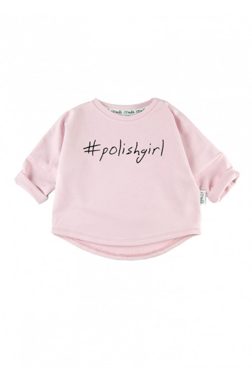 Powder pink kids sweatshirt &quot;polishgirl&quot;