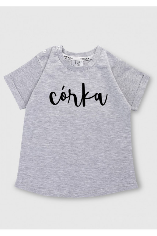 Melange grey kids T-shirt &quot;córka&quot;