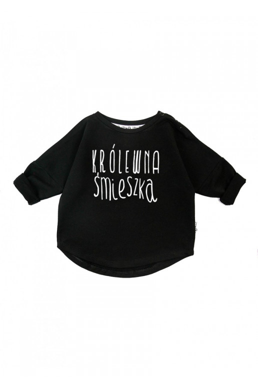 Black kids sweatshirt &quot;królewna śmieszka&quot;