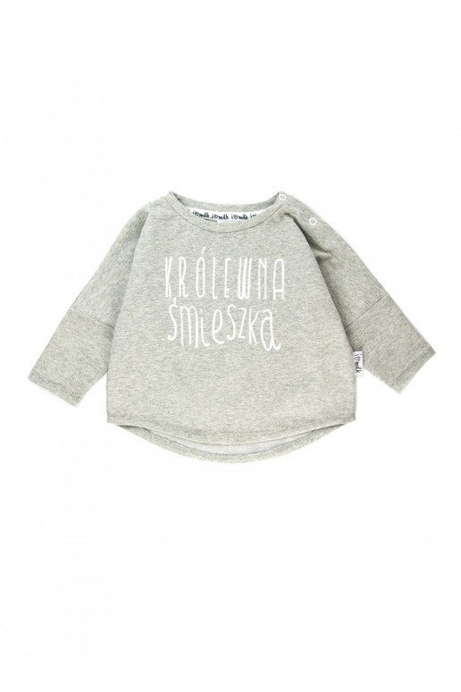 Melange grey kids sweatshirt &quot;królewna śmieszka&quot;