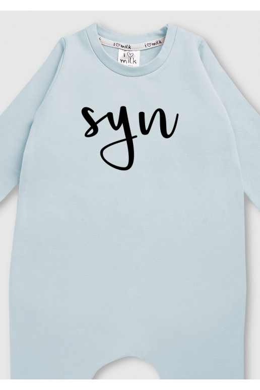 Light blue &quot;SYN&quot; long sleeves romper