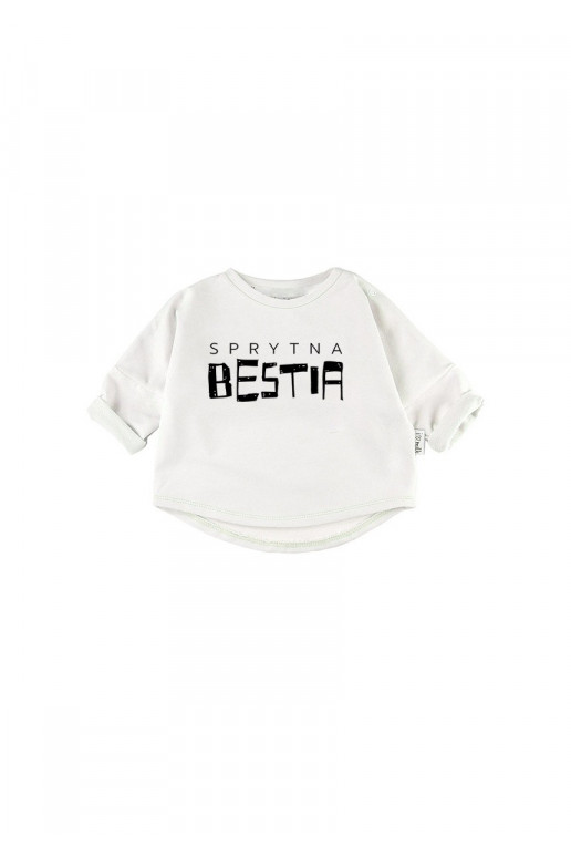 White kid&#039;s &quot;sprytna bestia&quot; sweatshirt