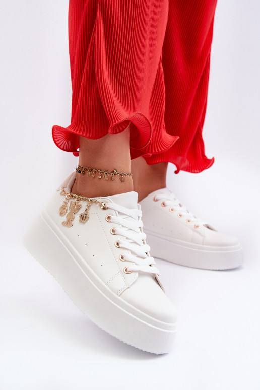 Sneakers modelio batai   su platforma  baltos spalvos Tivissa