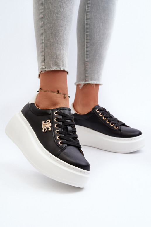   Sneakers modelio batai   su platforma juodos spalvos Pernalia