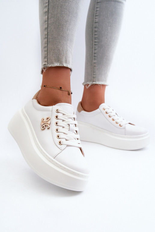   Sneakers modelio batai   su platforma baltos spalvos Pernalia