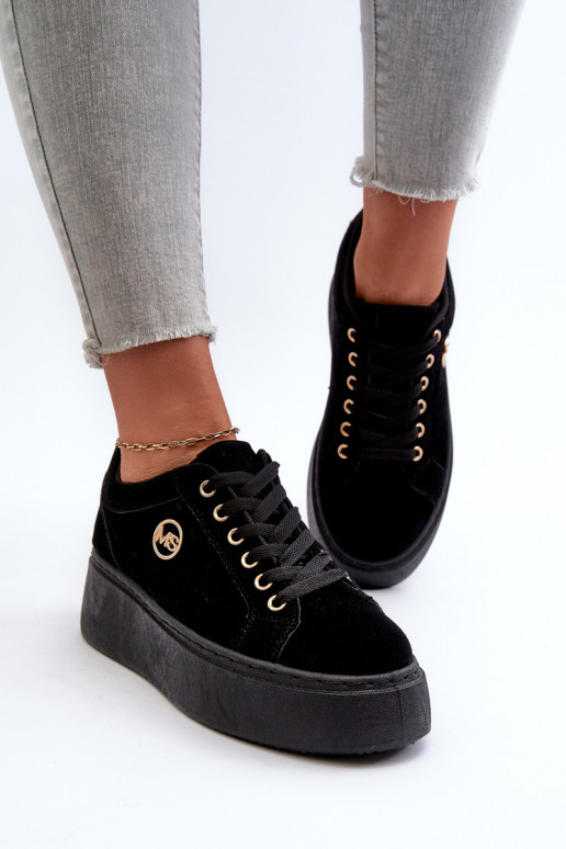  Sneakers modelio batai   su platforma juodos spalvos Telirra