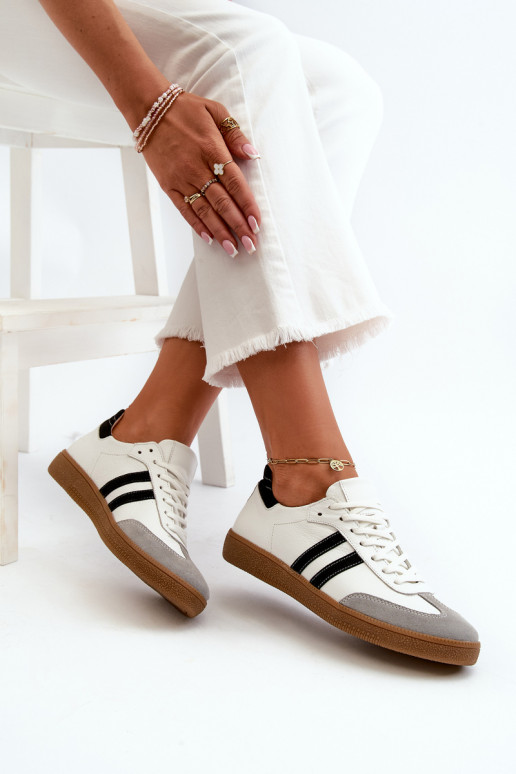 Zazoo N1068 Oda Žemas Sneakers modelio batai Moteriškos baltos spalvos