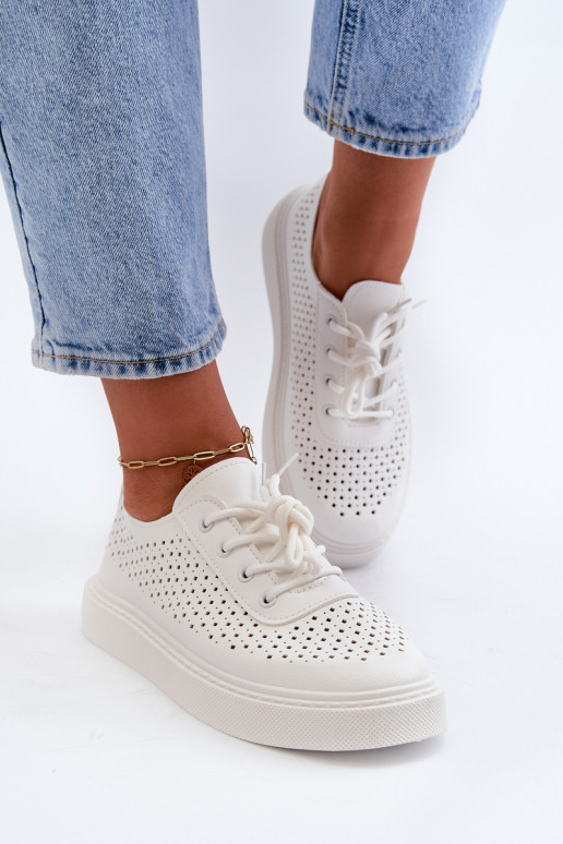 su aužūro elementais laisvalaikio batai Sneakers modelio batai su platforma baltos spalvos Tanvi