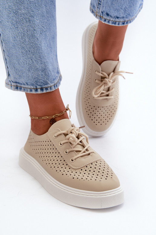 su aužūro elementais laisvalaikio batai Sneakers modelio batai su platforma smėlio spalvos Tanvi