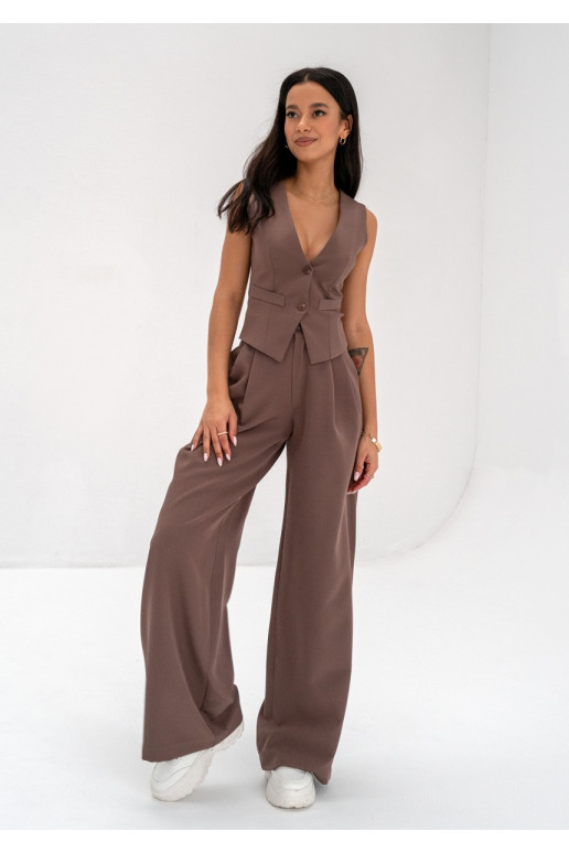 Mocca - Brown wide trousers