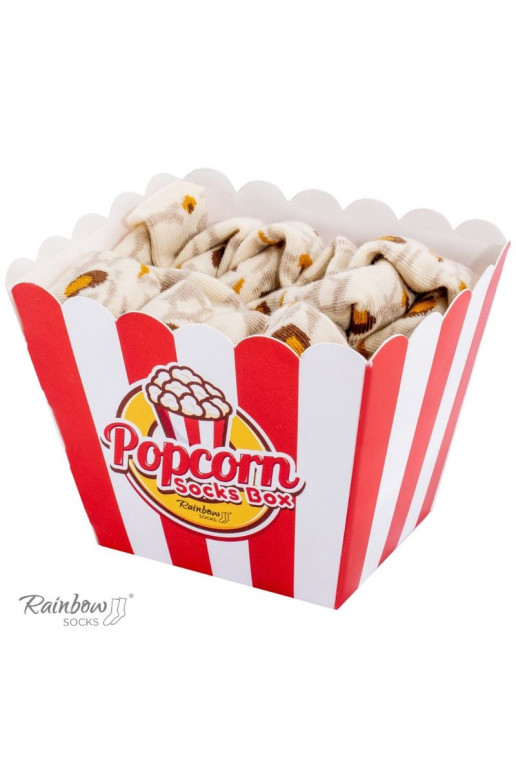 Spalvotos kojinės dėžutėje Dėžutė Popcornu 2 poros