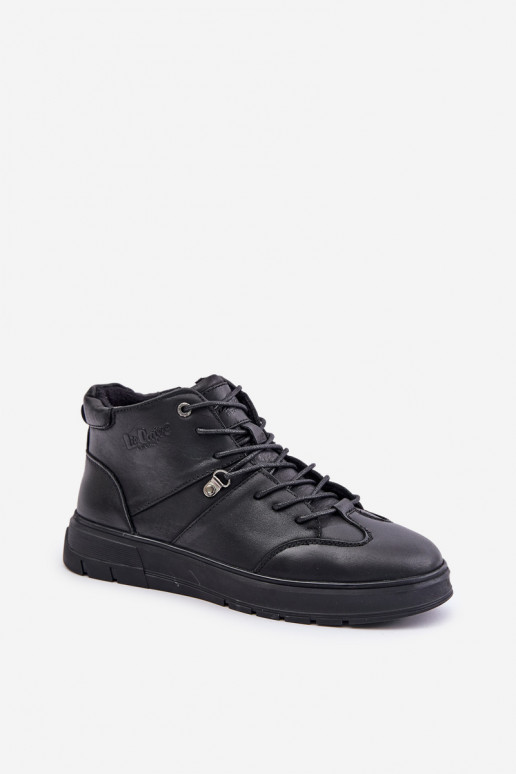 Oda pašiltinti Sneakers modelio aulinukai Vyrai Lee Cooper LCJ-24-33-2913 juodos spalvos