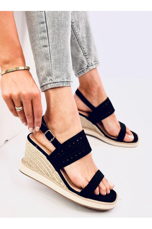 sandalai espadrilės ant pleišto DEBEVE BLACK