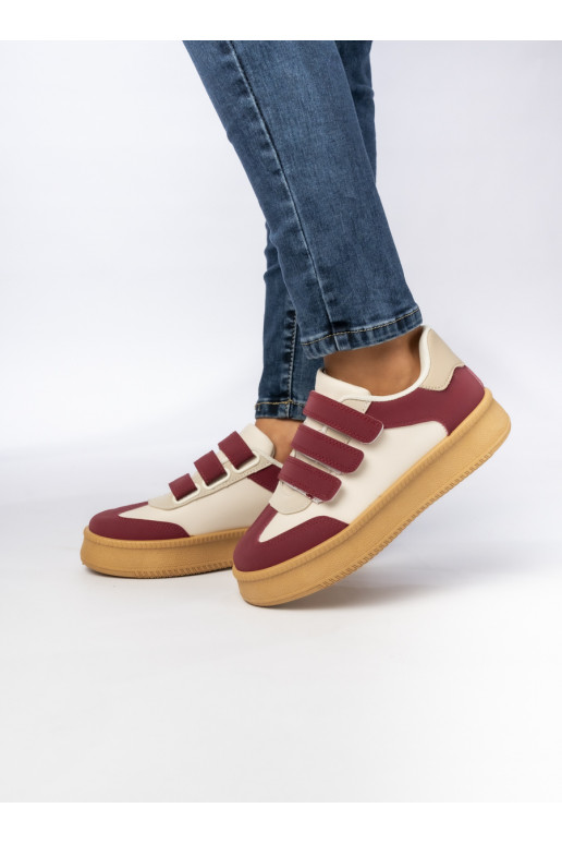 Moteriškos Sneakers modelio batai bordo spalvos AURORA WINE