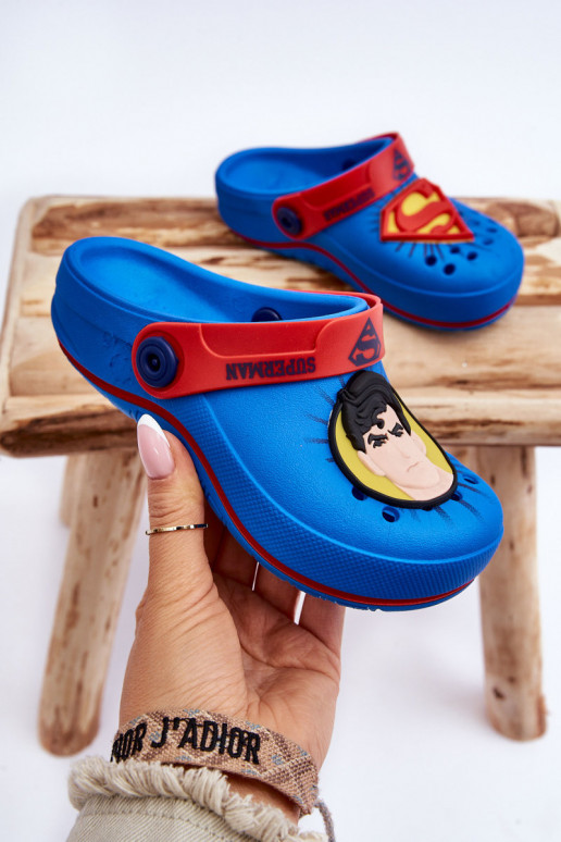 Vaikiškos  crocs stiliaus šlepetės Superman Grendene Kids JJ385004 mėlynos spalvos